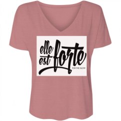 Ladies Flowy Slouchy V-Neck Tee