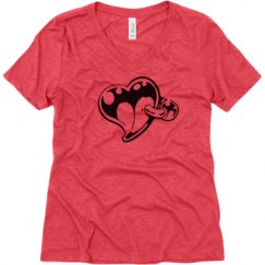 Ladies Relaxed Fit Super Soft Triblend V-Neck Tee