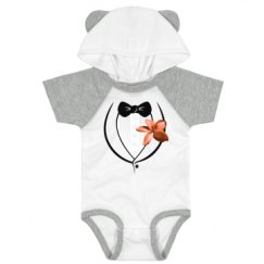 Infant Hooded Raglan Bodysuit with Ears