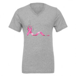 Unisex CVC Jersey V-Neck T-Shirt