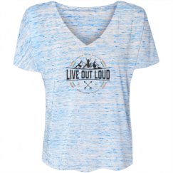 Ladies Flowy Slouchy V-Neck Tee