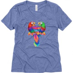 Ladies Relaxed Fit Super Soft Triblend V-Neck Tee