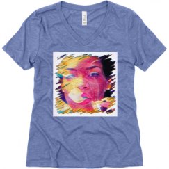 Ladies Relaxed Fit Super Soft Triblend V-Neck Tee