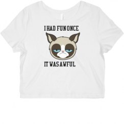 Ladies Slim Fit Crop Top Tee