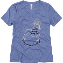 Ladies Relaxed Fit Super Soft Triblend V-Neck Tee