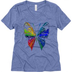 Ladies Relaxed Fit Super Soft Triblend V-Neck Tee