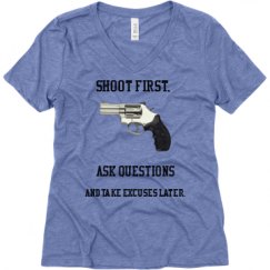 Ladies Relaxed Fit Super Soft Triblend V-Neck Tee