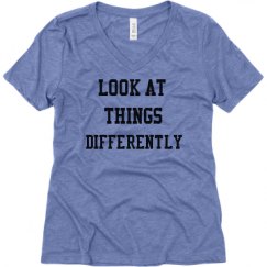 Ladies Relaxed Fit Super Soft Triblend V-Neck Tee