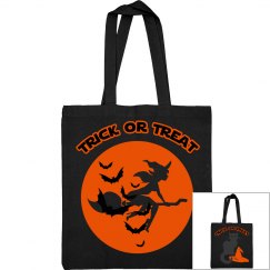 Witch & Black Cat Trick Or Treat Bag
