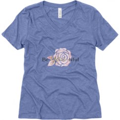 Ladies Relaxed Fit Super Soft Triblend V-Neck Tee