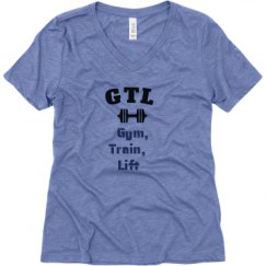 Ladies Relaxed Fit Super Soft Triblend V-Neck Tee