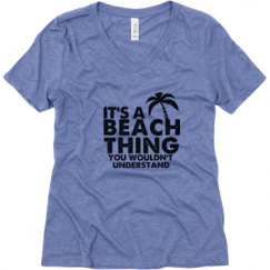 Ladies Relaxed Fit Super Soft Triblend V-Neck Tee