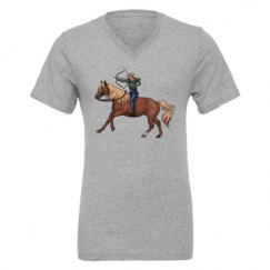 Unisex CVC Jersey V-Neck T-Shirt