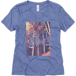 Ladies Relaxed Fit Super Soft Triblend V-Neck Tee