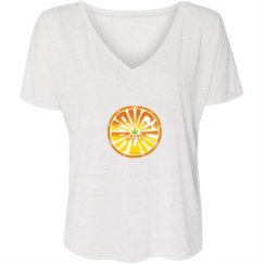 Ladies Flowy Slouchy V-Neck Tee