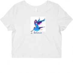 Ladies Slim Fit Crop Top Tee