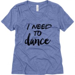 Ladies Relaxed Fit Super Soft Triblend V-Neck Tee