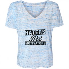 Ladies Flowy Slouchy V-Neck Tee