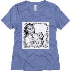 Ladies Relaxed Fit Super Soft Triblend V-Neck Tee