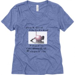 Ladies Relaxed Fit Super Soft Triblend V-Neck Tee