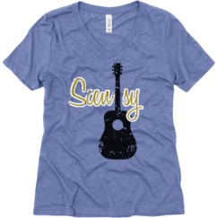 Ladies Relaxed Fit Super Soft Triblend V-Neck Tee