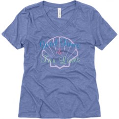 Ladies Relaxed Fit Super Soft Triblend V-Neck Tee