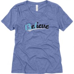 Ladies Relaxed Fit Super Soft Triblend V-Neck Tee