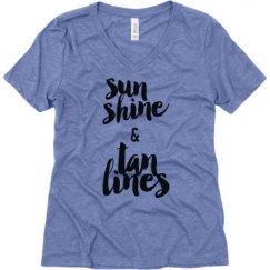 Ladies Relaxed Fit Super Soft Triblend V-Neck Tee