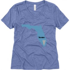 Ladies Relaxed Fit Super Soft Triblend V-Neck Tee