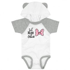 Infant Hooded Raglan Bodysuit with Ears