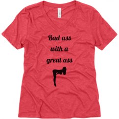 Ladies Relaxed Fit Super Soft Triblend V-Neck Tee
