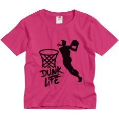 Cyber pink youth tee w/girl dunker graphic 