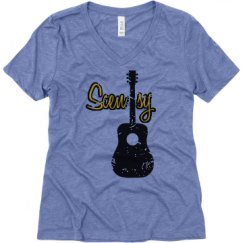 Ladies Relaxed Fit Super Soft Triblend V-Neck Tee