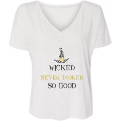 Ladies Flowy Slouchy V-Neck Tee