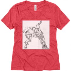 Ladies Relaxed Fit Super Soft Triblend V-Neck Tee