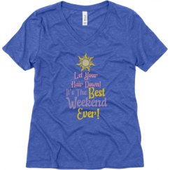 Ladies Relaxed Fit Super Soft Triblend V-Neck Tee