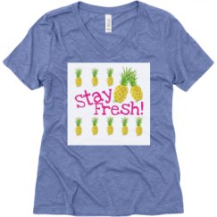 Ladies Relaxed Fit Super Soft Triblend V-Neck Tee
