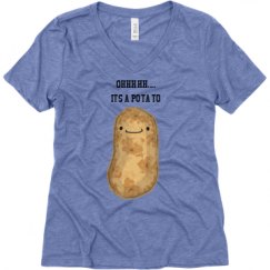 Ladies Relaxed Fit Super Soft Triblend V-Neck Tee