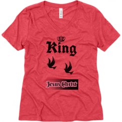 Ladies Relaxed Fit Super Soft Triblend V-Neck Tee