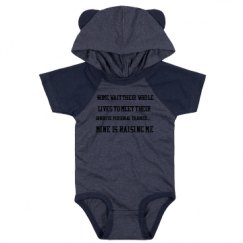 Infant Hooded Raglan Bodysuit with Ears