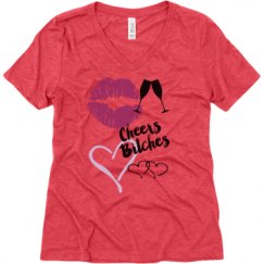 Ladies Relaxed Fit Super Soft Triblend V-Neck Tee