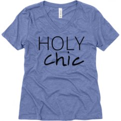 Ladies Relaxed Fit Super Soft Triblend V-Neck Tee