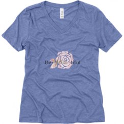 Ladies Relaxed Fit Super Soft Triblend V-Neck Tee