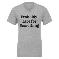 Unisex CVC Jersey V-Neck T-Shirt