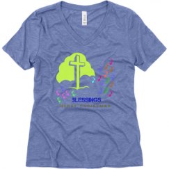 Ladies Relaxed Fit Super Soft Triblend V-Neck Tee