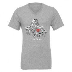 Unisex CVC Jersey V-Neck T-Shirt