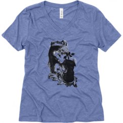 Ladies Relaxed Fit Super Soft Triblend V-Neck Tee