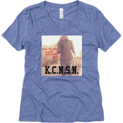 Ladies Relaxed Fit Super Soft Triblend V-Neck Tee