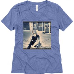 Ladies Relaxed Fit Super Soft Triblend V-Neck Tee