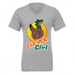 Unisex CVC Jersey V-Neck T-Shirt